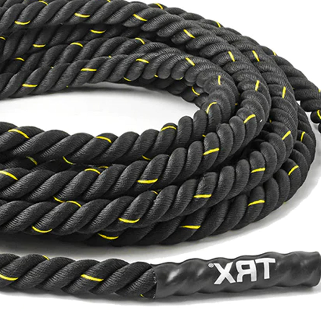 TRX 30 Foot Battle Rope Workout Equipment for Home Gym and Outdoor (Open Box)