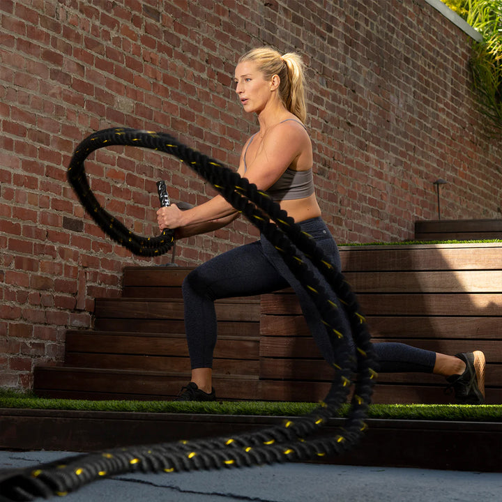 TRX 30 Foot Battle Rope Workout Equipment for Home Gym and Outdoor (Open Box)