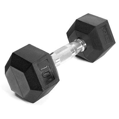 TRX Rubber 10lb Dumbbell Weight Strength Training Workout Equipment (Open Box) - VMInnovations