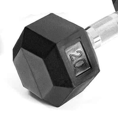 TRX Hex Rubber 20lb Dumbbell Strength Training Equipment, Single (Open Box)