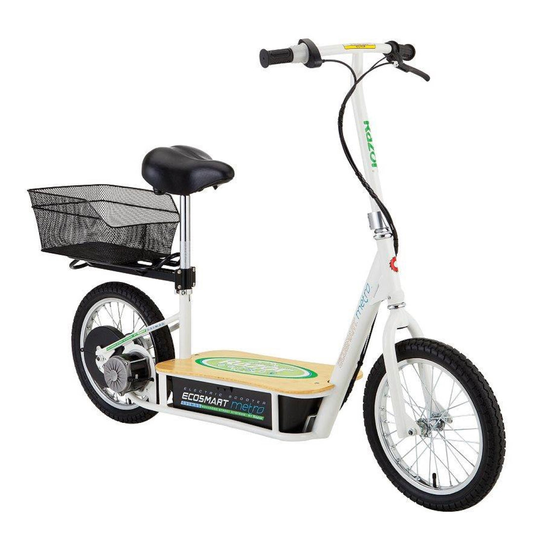 Razor 36-Volt EcoSmart Metro Electric Economical Scooter with Seat & Rack, Green