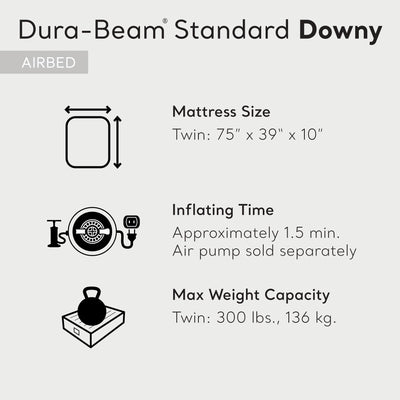 Intex 10 Inch Dura-Beam Standard Downy Air Mattress, Twin (Pump Not Included) - VMInnovations