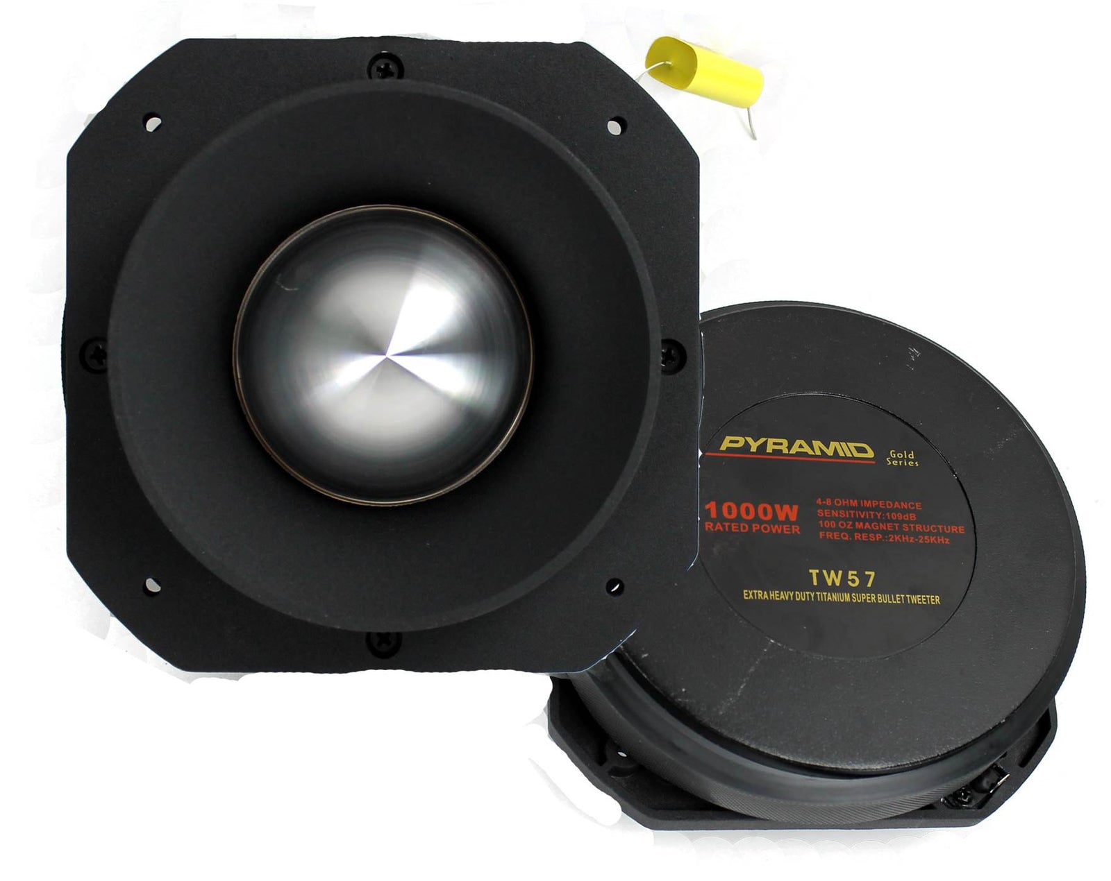 2) Pyramid PRO TW57 3" 2000W Dome Bullet Car Super Titanium Audio Tweeters - VMInnovations