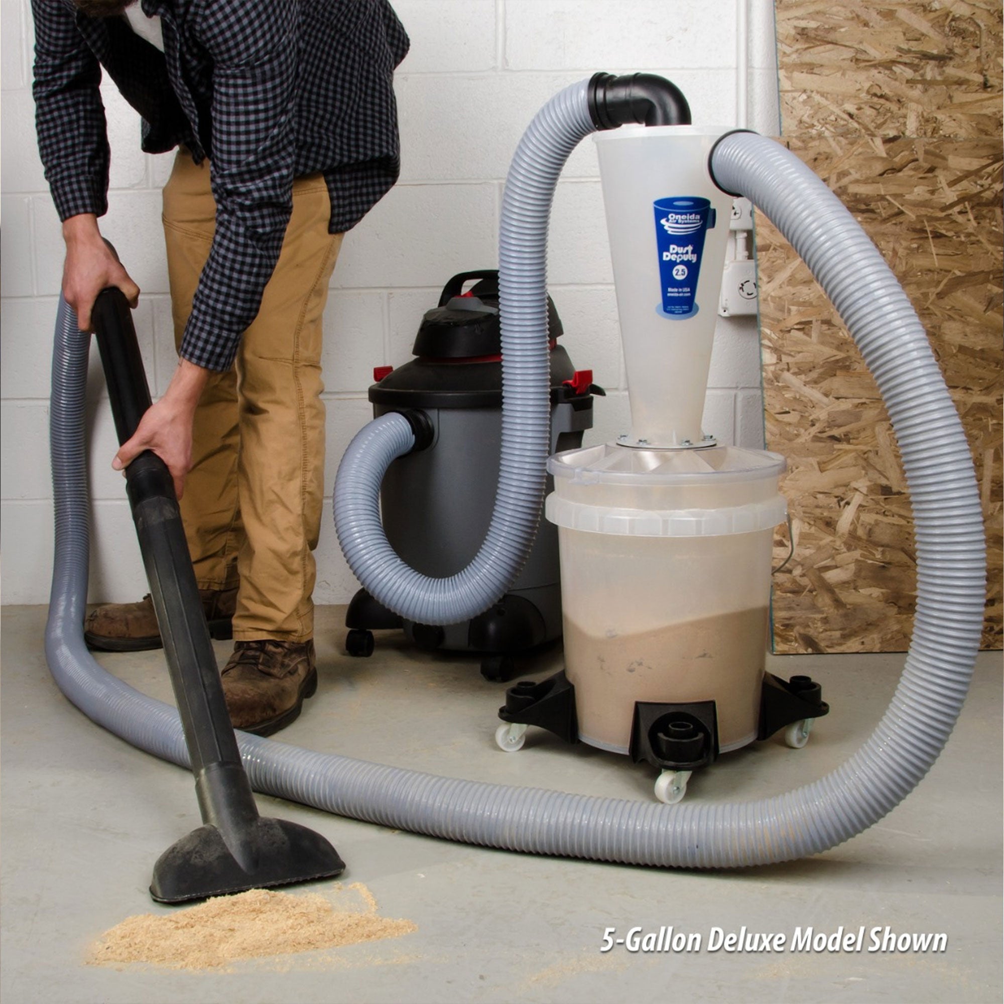 Oneida Air Systems Dust Deputy 2.5 Plus Anti-Static Cyclone Separator & Hose Kit - VMInnovations