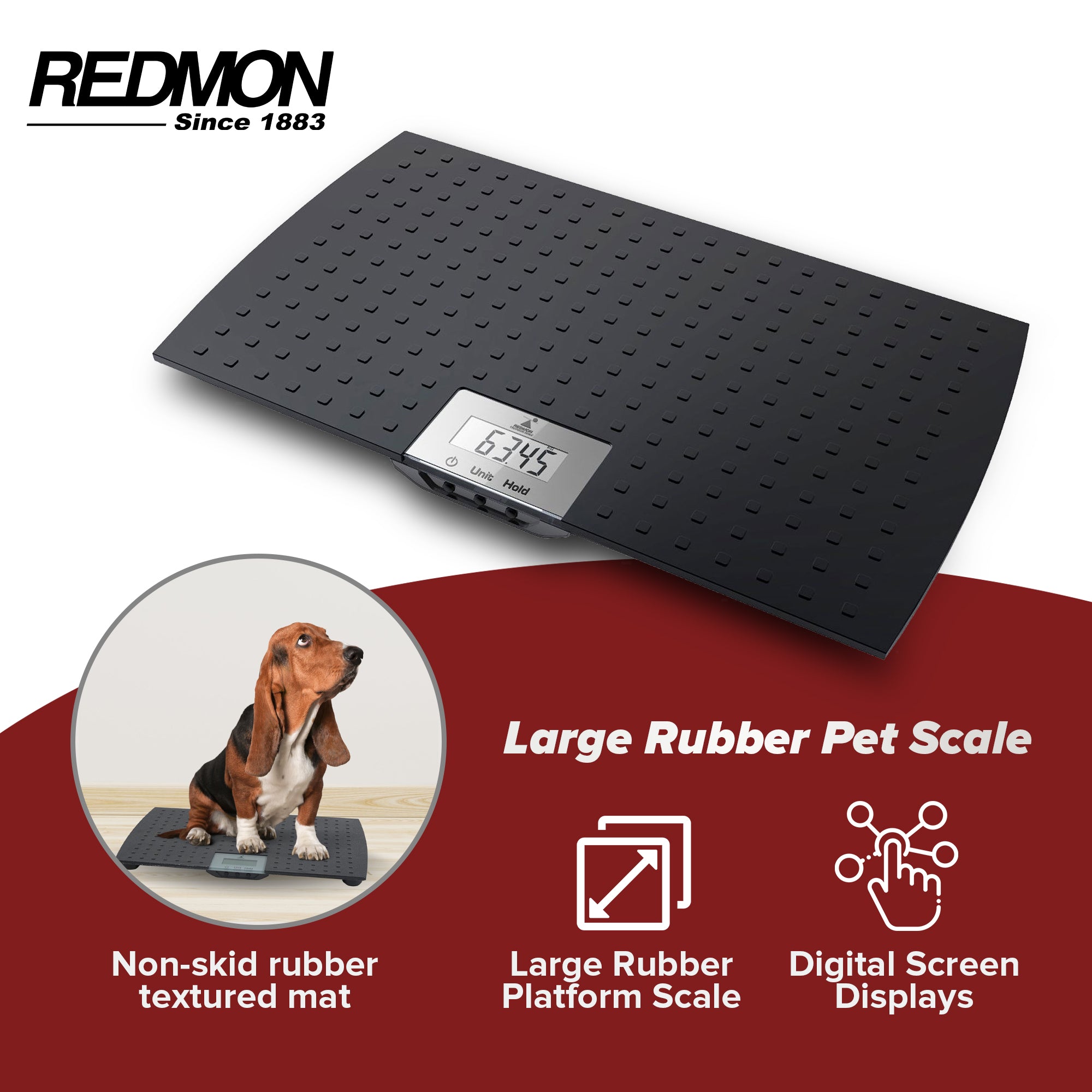 Redmon Pet Partners Large Non-Skid Rubber Digital Pet Weight Scale (For Parts)