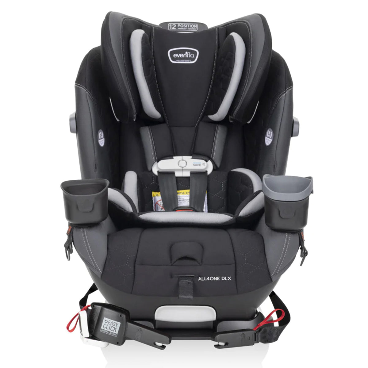 Evenflo All4One DLX Convertible Washable Car Seat w/SensorSafe, Kingsley Black - VMInnovations