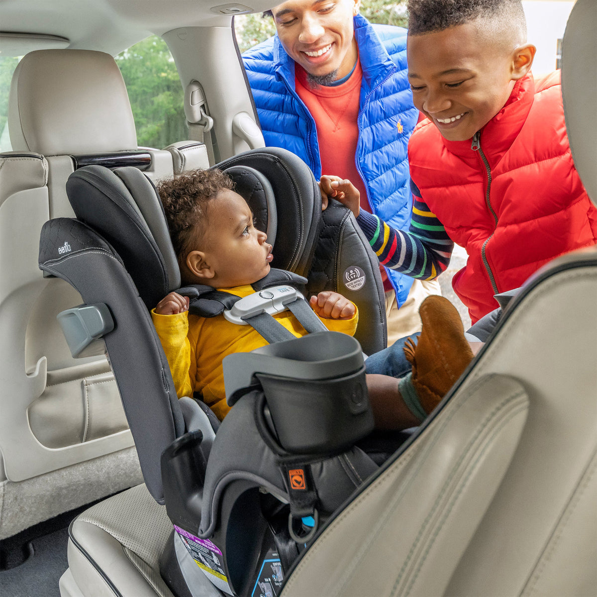 Evenflo All4One DLX Convertible Washable Car Seat w/SensorSafe, Kingsley Black - VMInnovations