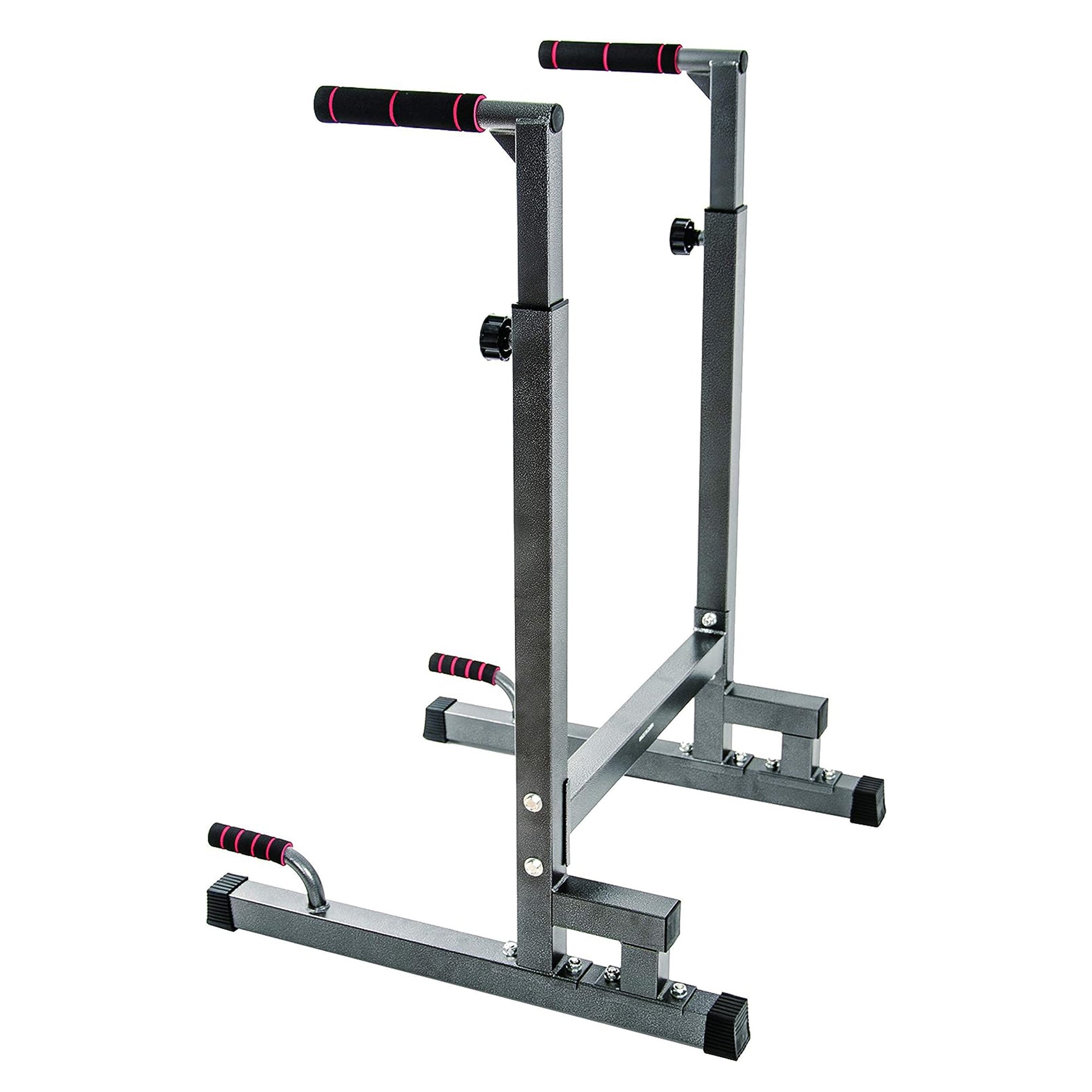 BalanceFrom Multi Function Home Gym Exercise Dip Stand, 500lb Cap Gray(Open Box)