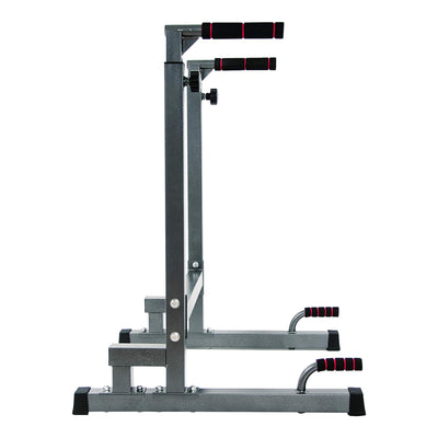 BalanceFrom Multi Function Home Gym Exercise Dip Stand, 500lb Cap Gray(Open Box)