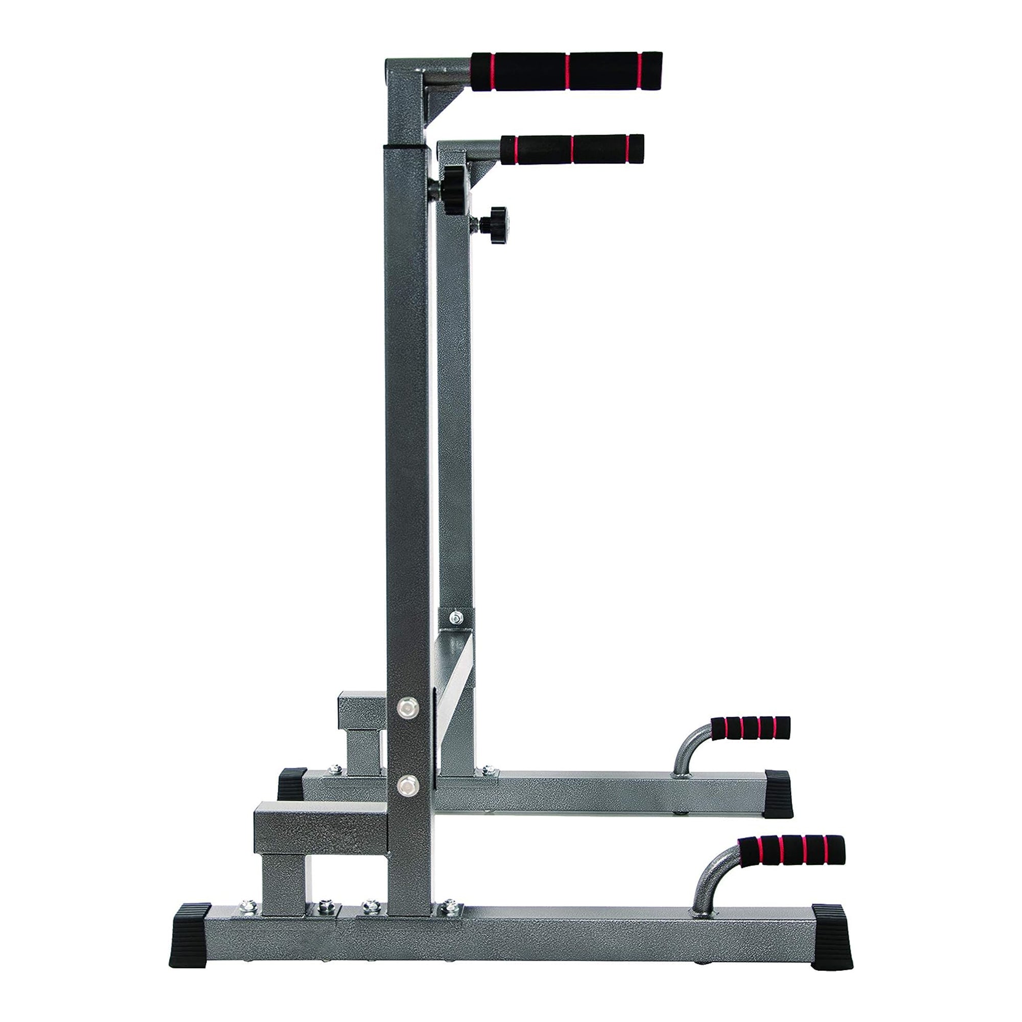 BalanceFrom Multi Function Home Gym Exercise Dip Stand, 500lb Cap Gray(Open Box)
