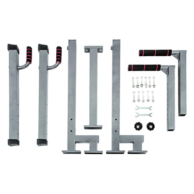 BalanceFrom Multi Function Home Gym Exercise Dip Stand, 500lb Cap Gray(Open Box)