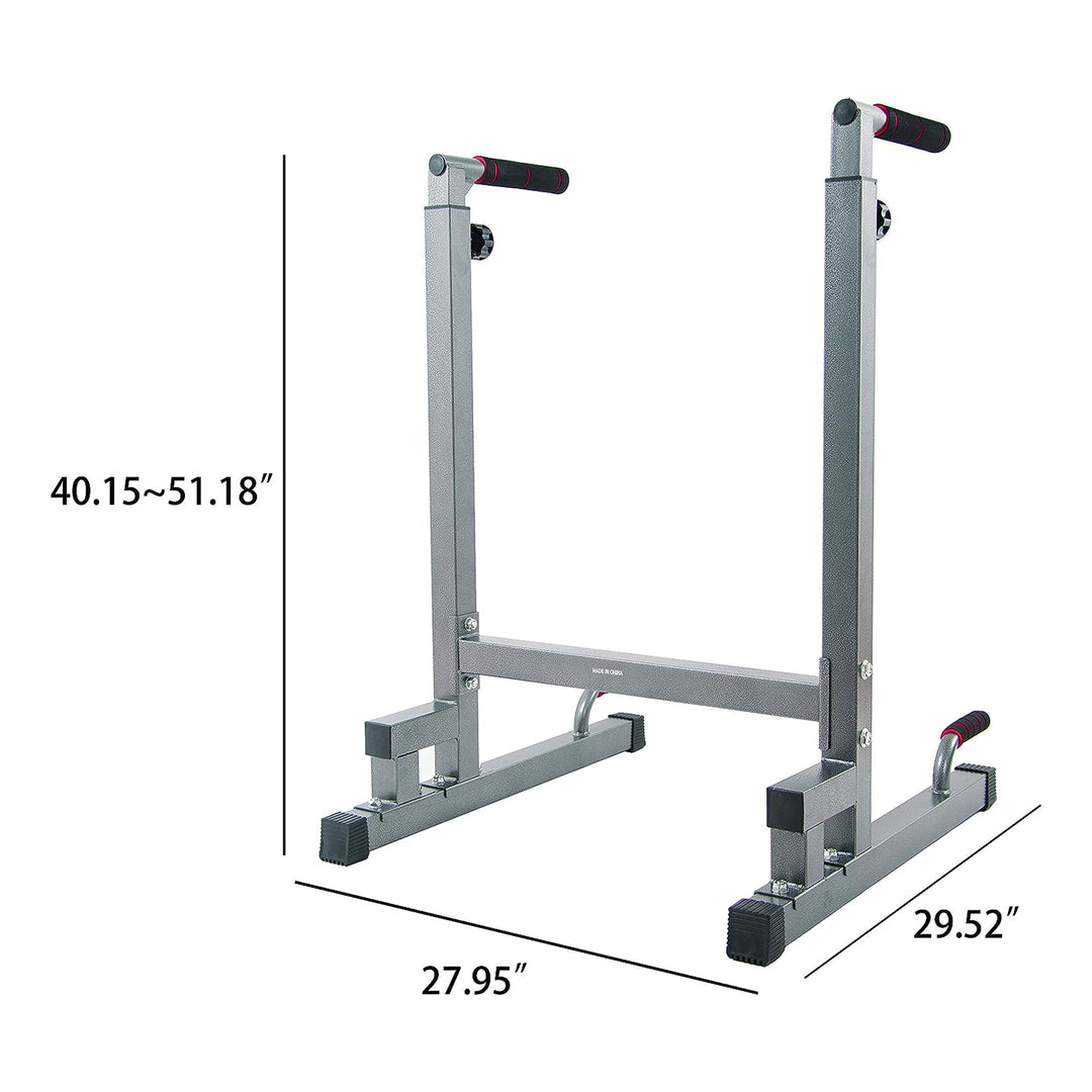 BalanceFrom Multi Function Home Gym Exercise Dip Stand, 500lb Cap Gray(Open Box)