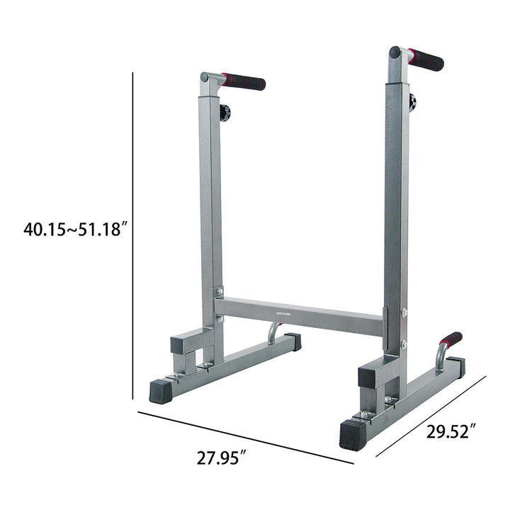 BalanceFrom Multi Function Home Gym Exercise Dip Stand, 500lb Cap Gray(Open Box)