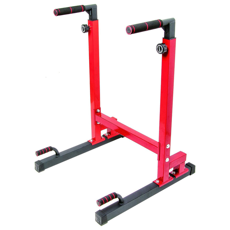 BalanceFrom Multi-Function Home Gym Dip Stand, 500lb Capacity, Red (For Parts)