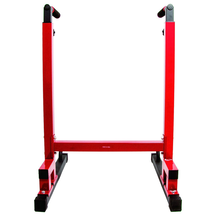 BalanceFrom Multi-Function Home Gym Exercise Dip Stand, 500lb Capacity, Red