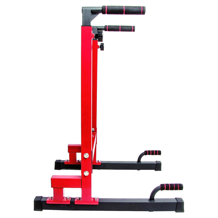 BalanceFrom Multi-Function Home Gym Exercise Dip Stand, 500lb Capacity, Red