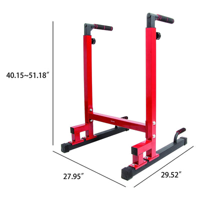 BalanceFrom Multi-Function Gym Exercise Dip Stand, 500lb Capacity, Red(Open Box)