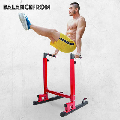 BalanceFrom Multi-Function Home Gym Dip Stand, 500lb Capacity, Red (For Parts) - VMInnovations