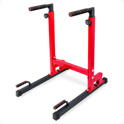 BalanceFrom Multi-Function Gym Exercise Dip Stand, 500lb Capacity, Red(Open Box)