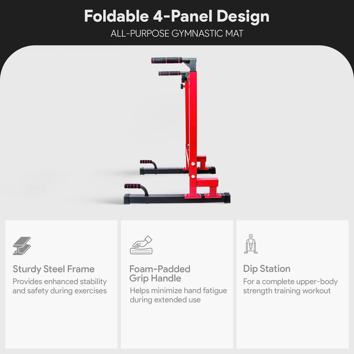 BalanceFrom Multi-Function Home Gym Dip Stand, 500lb Capacity, Red (For Parts) - VMInnovations