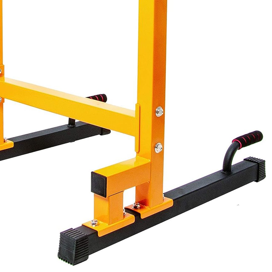 BalanceFrom Multi-Function Home Gym Exercise Dip Stand, 500lb Capacity, Yellow - VMInnovations