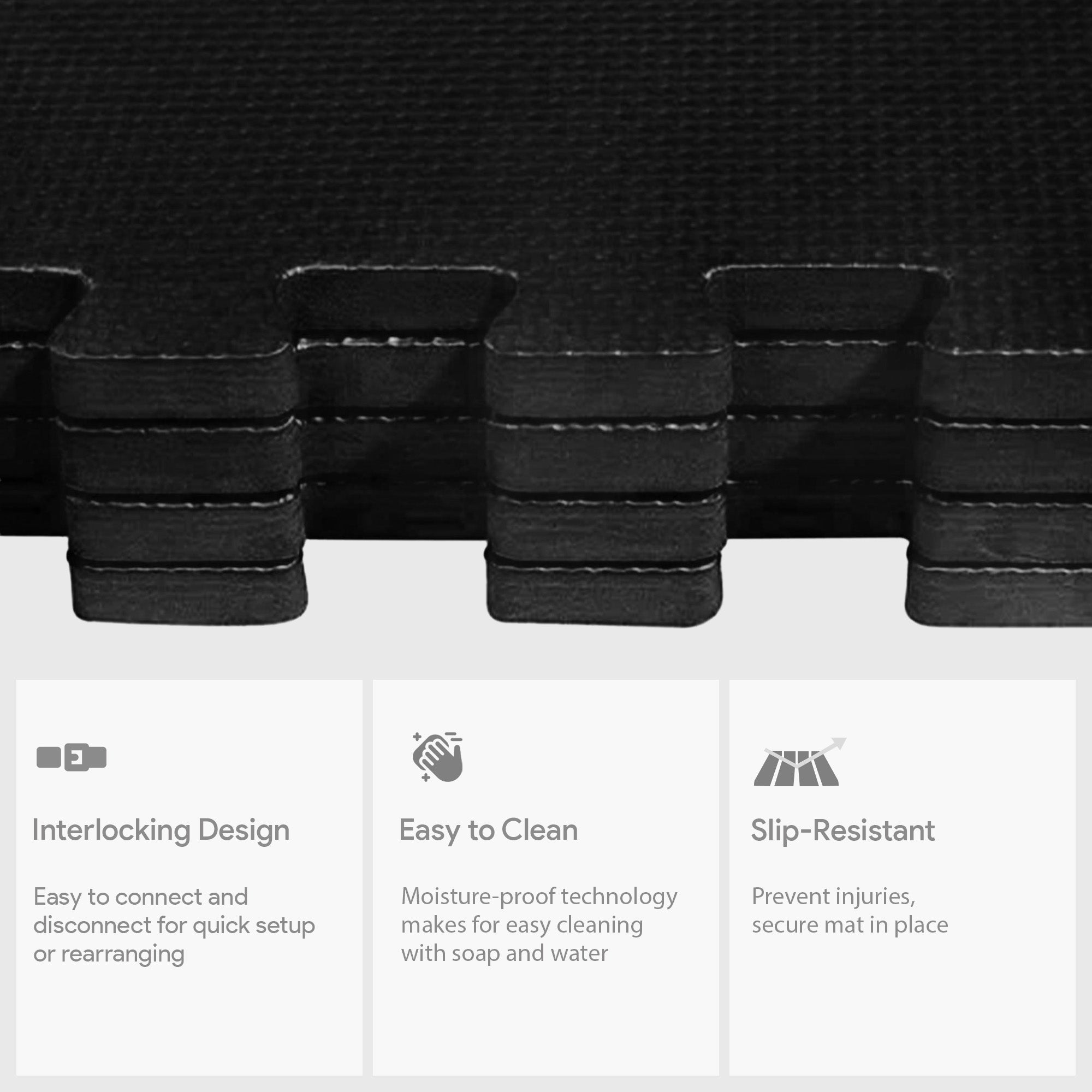 BalanceFrom Fitness 24 Sq Ft Interlocking EVA Foam Mat Tiles,BLK(Open Box) - VMInnovations