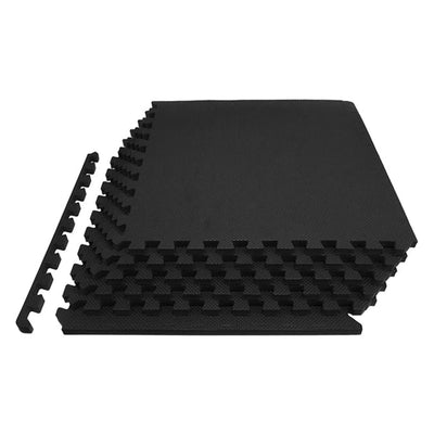 BalanceFrom Fitness 24 Sq Ft Interlocking EVA Foam Exercise Tiles, Black (Used)