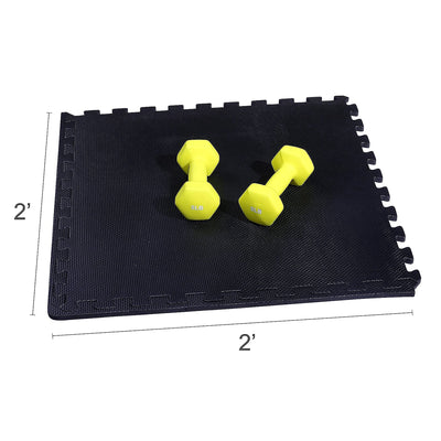 BalanceFrom Fitness 24 Sq Ft Interlocking EVA Foam Exercise Tiles, Black (Used)