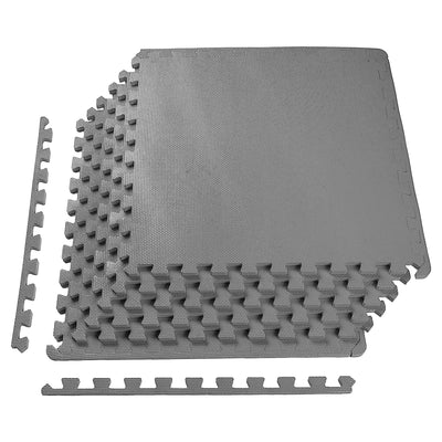BalanceFrom Fitness 24 Sq Ft Interlocking EVA Foam Exercise Mat Tiles,Gray(Used) - VMInnovations