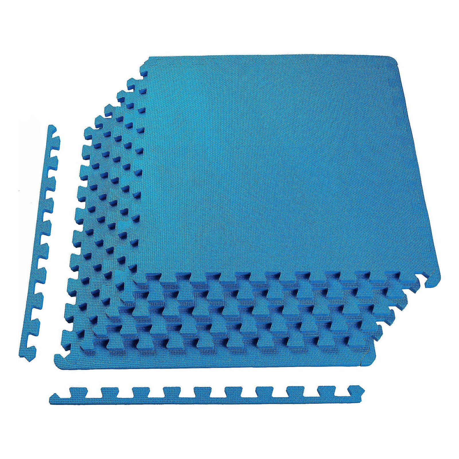 BalanceFrom Fitness 24 Sq Ft Interlocking EVA Foam Exercise Mat Tiles, Blue - VMInnovations