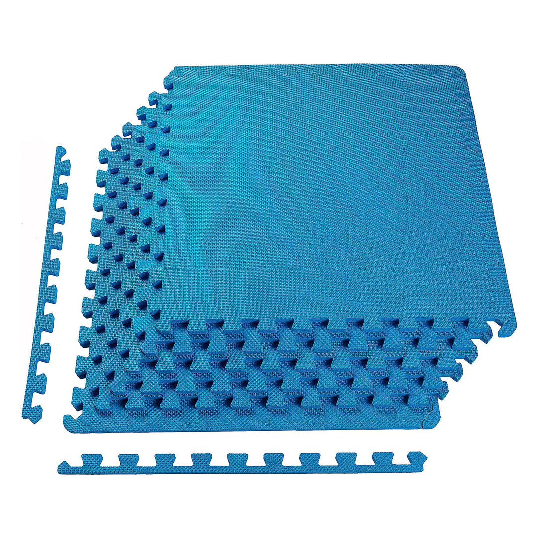 BalanceFrom Fitness 24 Sq Ft Interlocking EVA Foam Mat Tiles, Blue (Open Box)