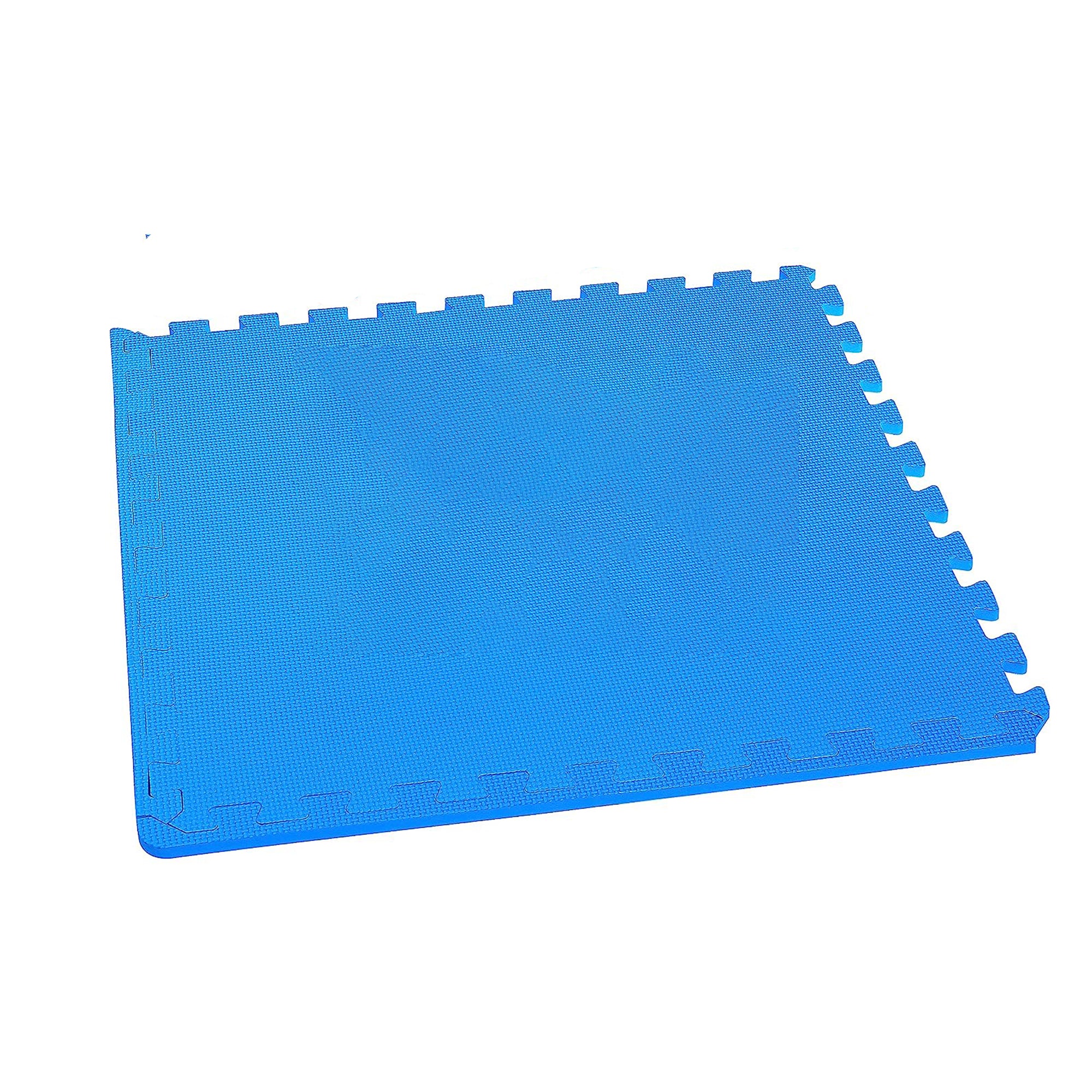BalanceFrom Fitness 24 Sq Ft Interlocking EVA Foam Exercise Mat Tiles, Blue - VMInnovations