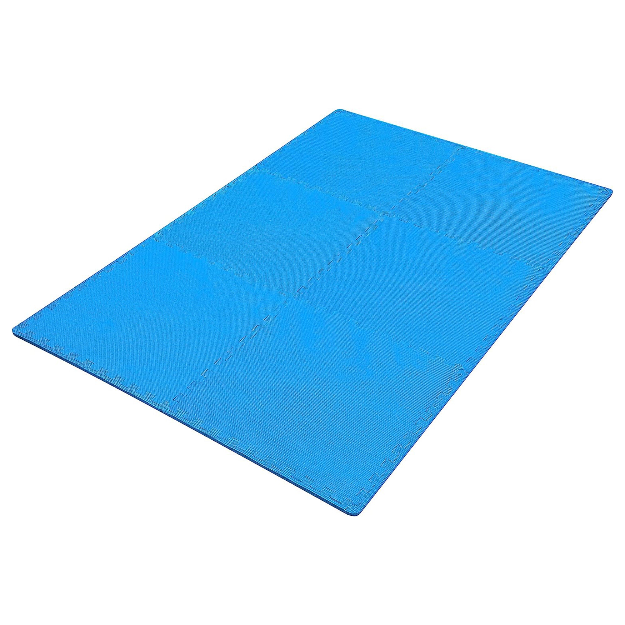 BalanceFrom Fitness 24 SqFt Interlocking EVA Foam Exercise Mat Tiles, Blue(Used) - VMInnovations