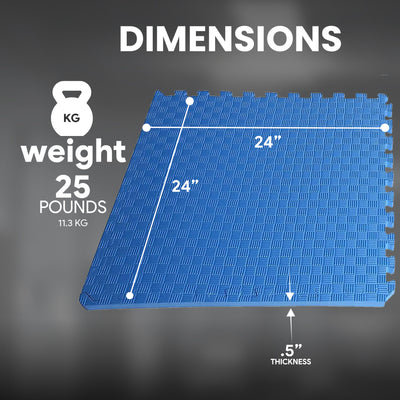 BalanceFrom Fitness 144 Sq Ft EVA Foam Exercise Mat Tiles, Blue (Open Box)