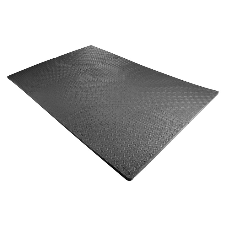 BalanceFrom Fitness 24 Sq Ft Interlocking EVA Foam Exercise Mat Tiles, Blk(Used)