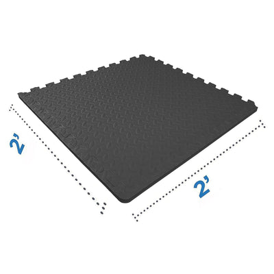 BalanceFrom Fitness 24 Sq Ft Interlocking EVA Foam Exercise Mat Tiles, Blk(Used)