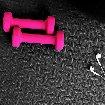 BalanceFrom Fitness 24 Sq Ft Interlocking EVA Foam Exercise Mat Tiles, Blk(Used) - VMInnovations