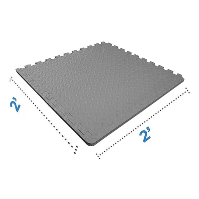BalanceFrom Fitness 24 Sq Ft Interlocking EVA Foam Exercise Tiles, Gray (Used) - VMInnovations