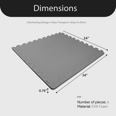 BalanceFrom Fitness 24 Sq Ft Interlocking EVA Foam Exercise Tiles, Gray (Used)
