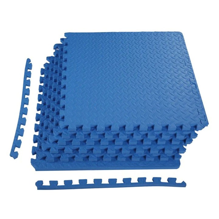 BalanceFrom Fitness 24 Sq Ft Interlocking EVA Foam Exercise Mat Tiles, Blue