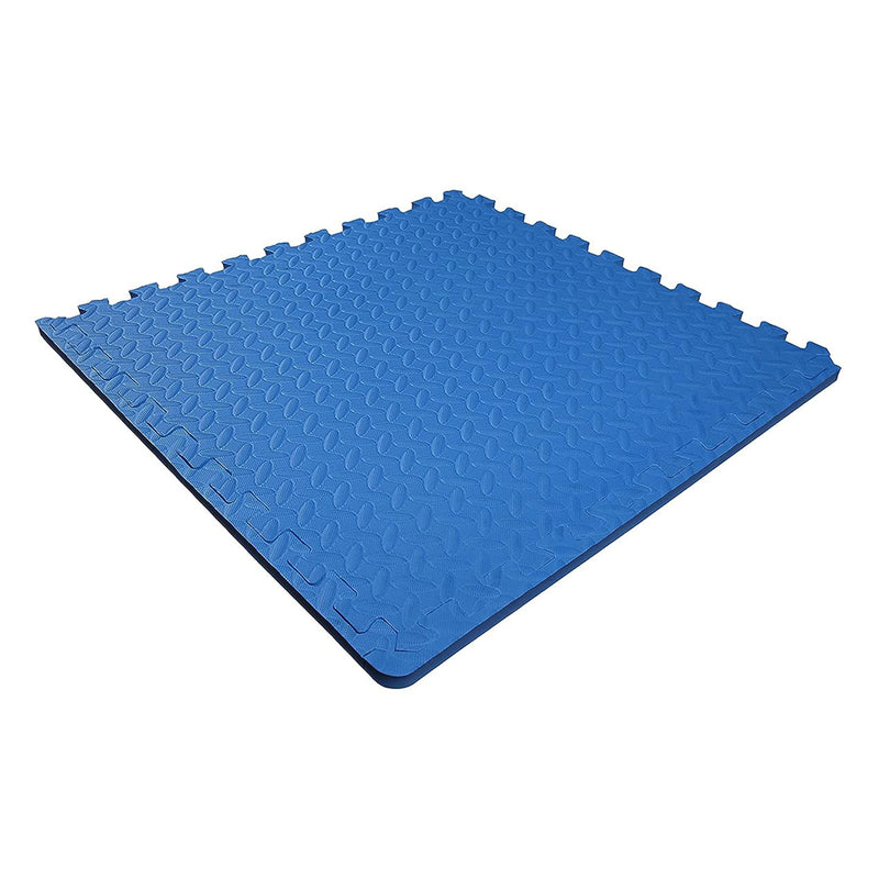 BalanceFrom Fitness 24 SqFt Interlocking EVA Foam Exercise Mat Tiles, Blue(Used)