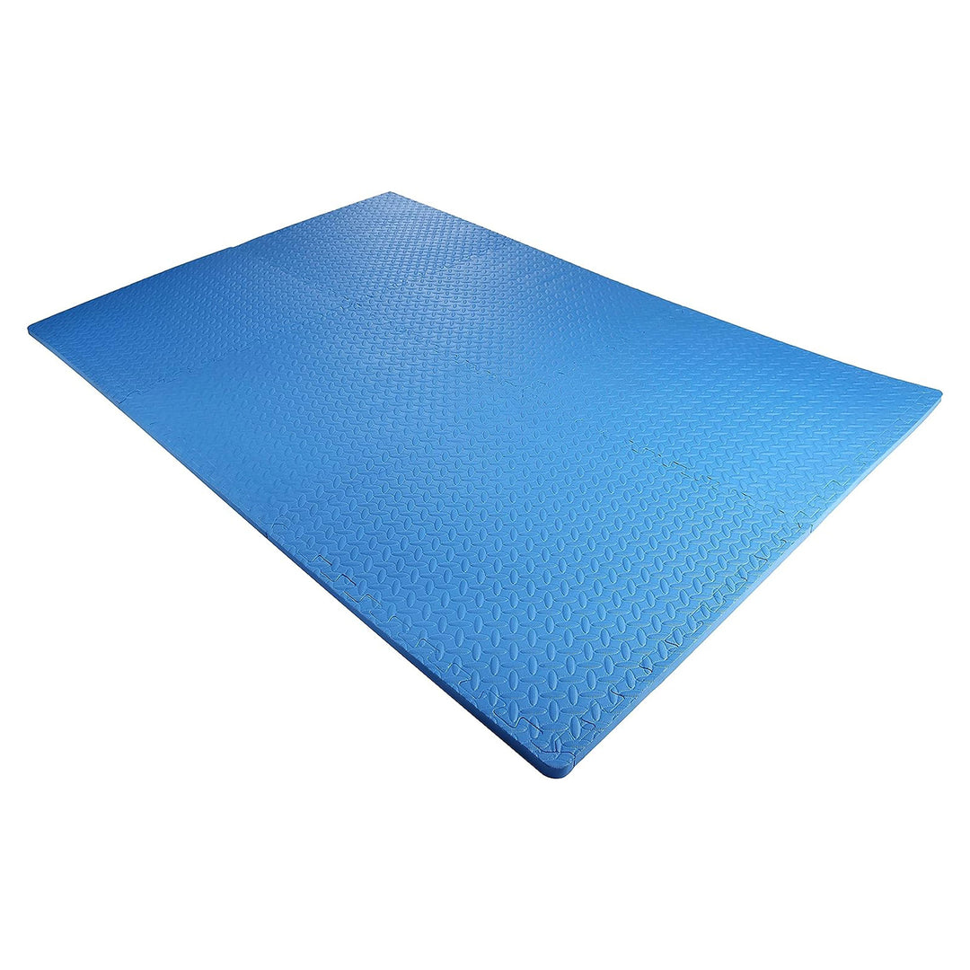 BalanceFrom 24 Sq Ft Interlocking EVA Foam Exercise Mat Tiles, Blue (Open Box)