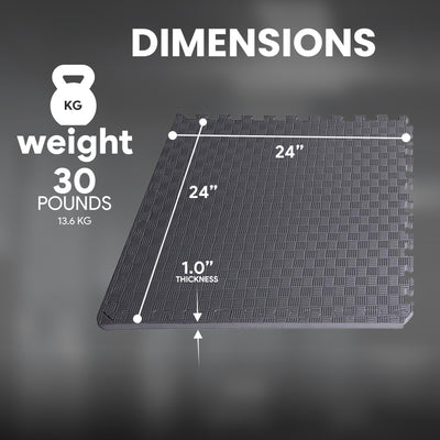 BalanceFrom Fitness 24 Sq Ft Interlocking EVA Foam Exercise Mat Tiles,Gray(Used) - VMInnovations