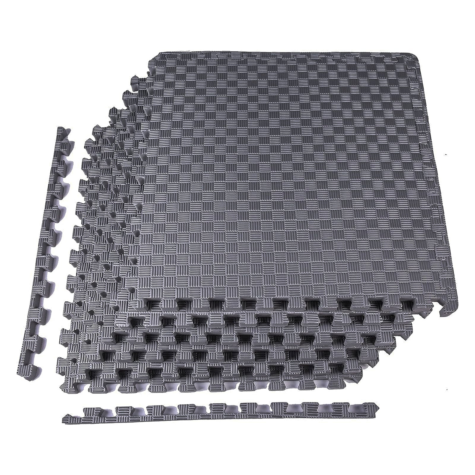 BalanceFrom Fitness 24 Sq Ft Interlocking EVA Foam Exercise Mat Tiles, Gray - VMInnovations