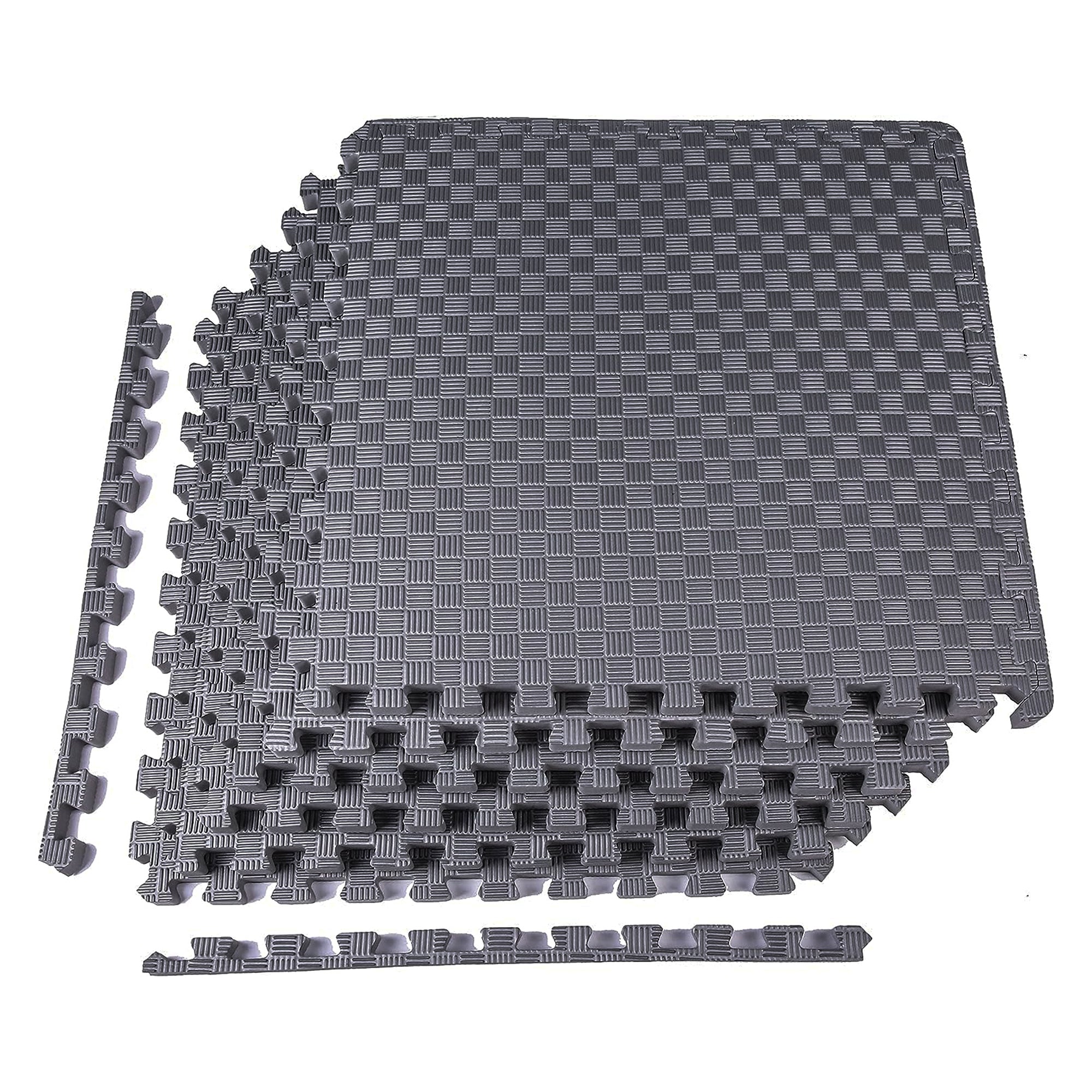 BalanceFrom Fitness 24 Sq Ft Interlocking EVA Foam Exercise Mat Tiles, Gray - VMInnovations