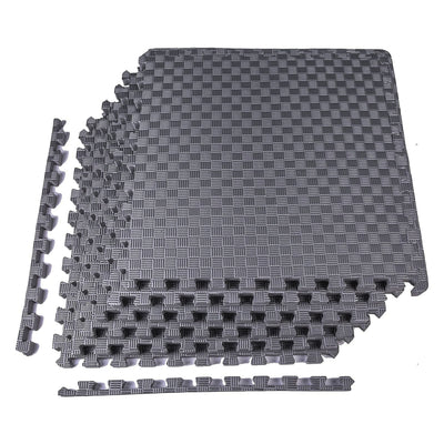 BalanceFrom Fitness 24 Sq Ft Interlocking EVA Foam Exercise Mat Tiles,Gray(Used) - VMInnovations