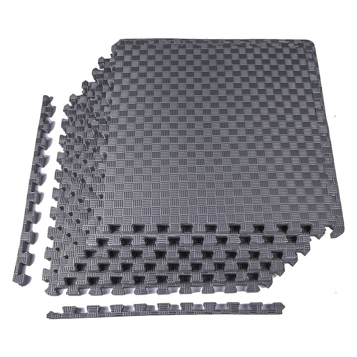 Fitness 24 Sq Ft Interlocking EVA Foam Exercise Mat Tiles, Gray (Open Box)