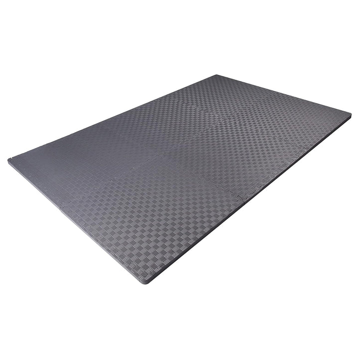 BalanceFrom Fitness 24 Sq Ft Interlocking EVA Foam Exercise Mat Tiles,Gray(Used)