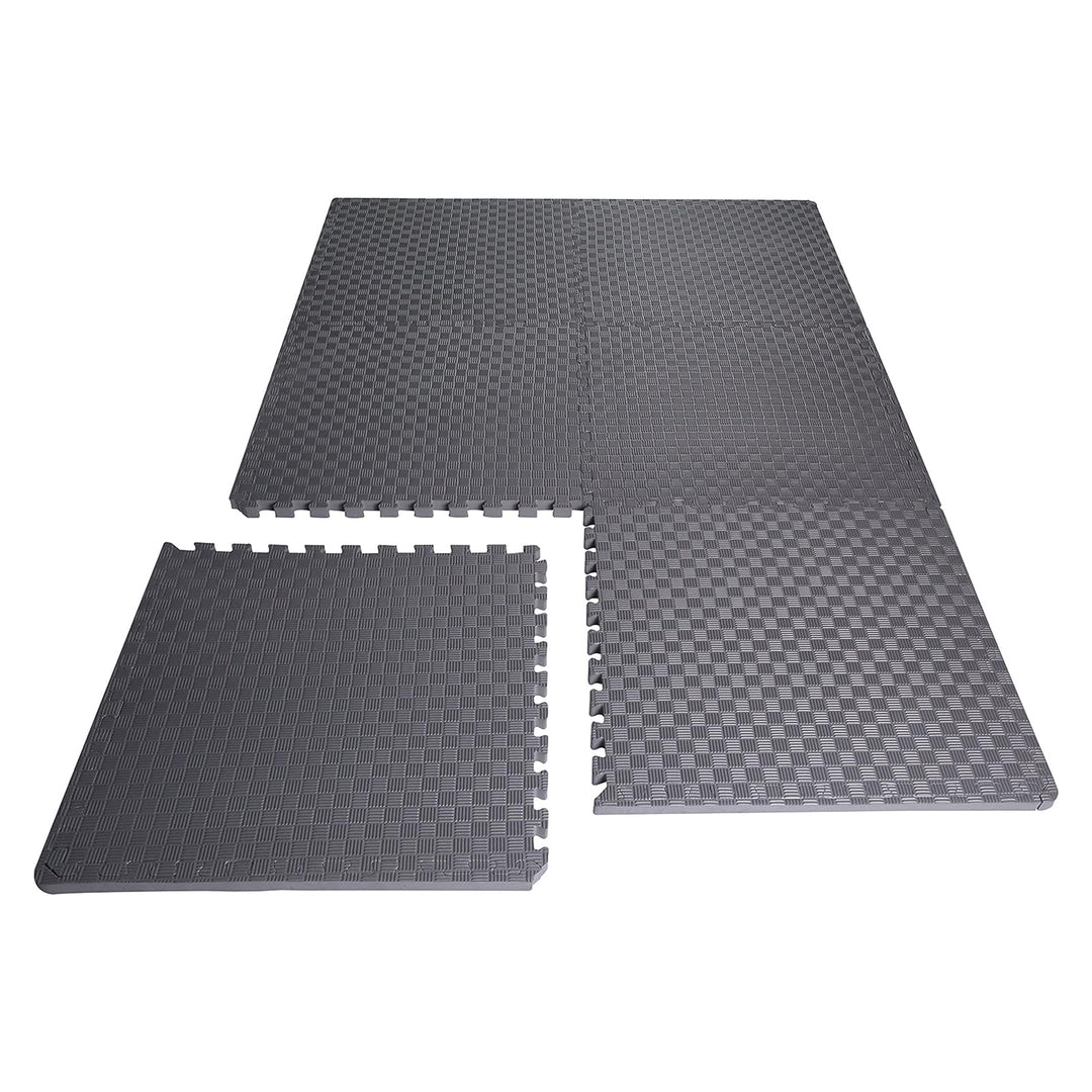 BalanceFrom Fitness 24 Sq Ft Interlocking EVA Foam Exercise Mat Tiles,Gray(Used)