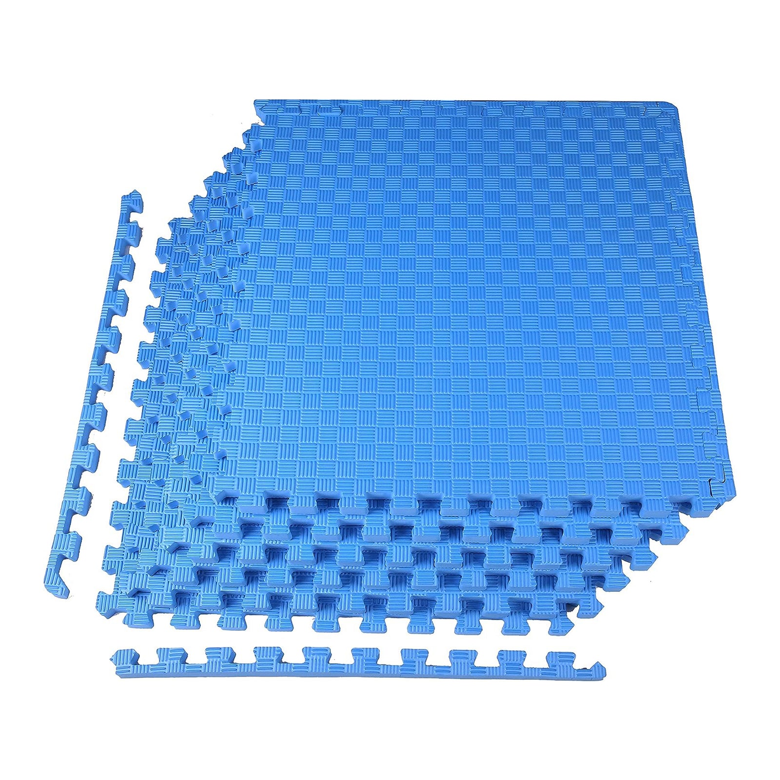 BalanceFrom Fitness 24 Sq Ft Interlocking EVA Foam Exercise Mat Tiles, Blue - VMInnovations